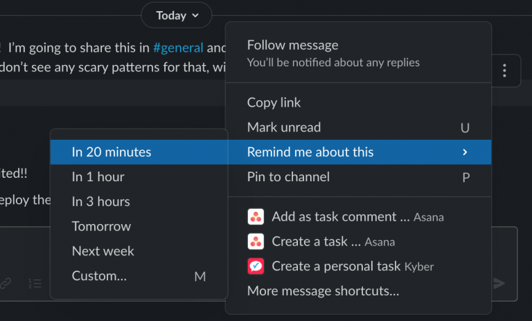 edit reminders in slack