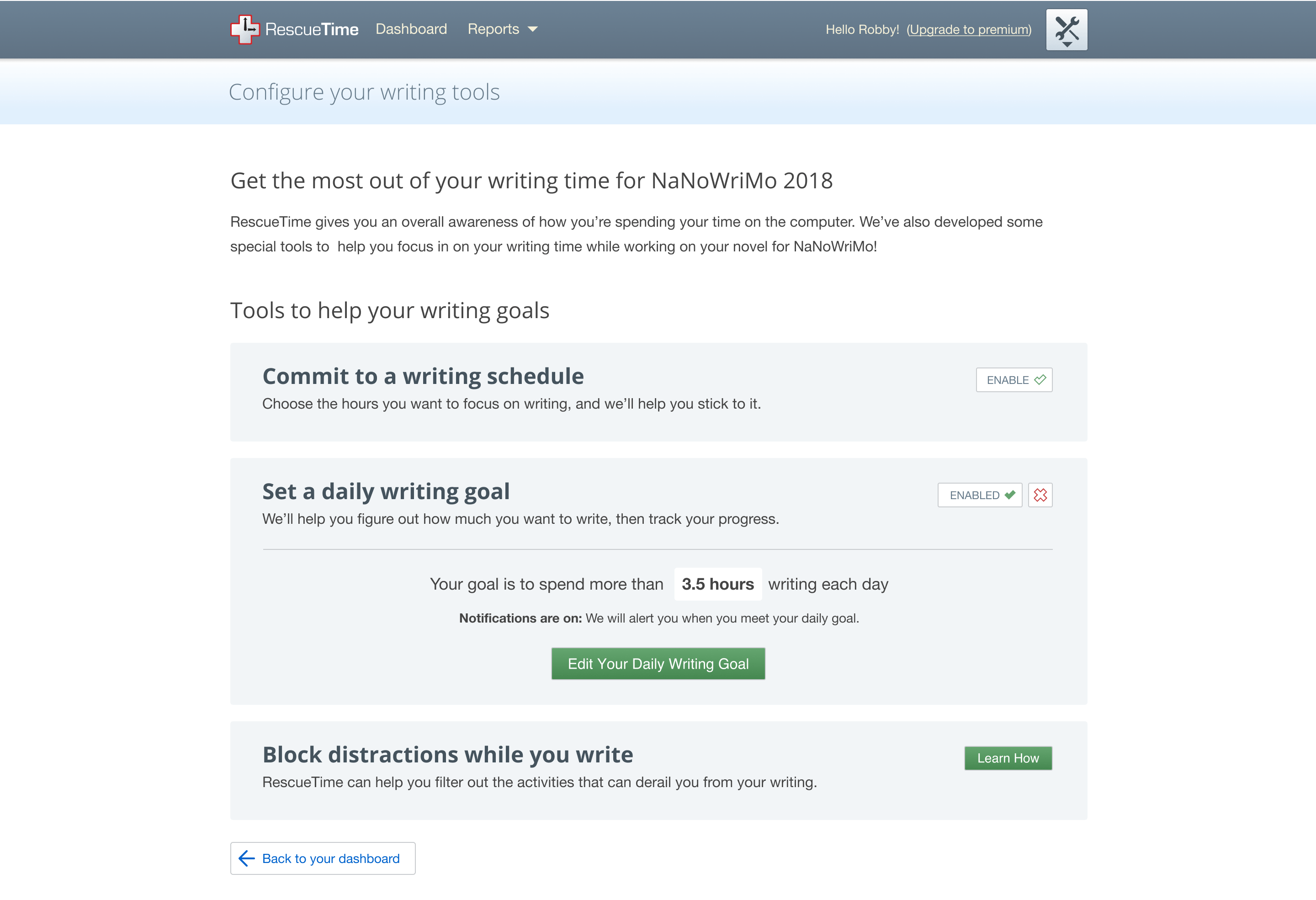 RescueTime Nano2018 Tools