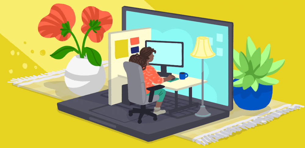 Work from home data illustration