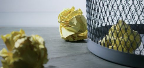 Deprioritize lead - crumbled paper by waste basket